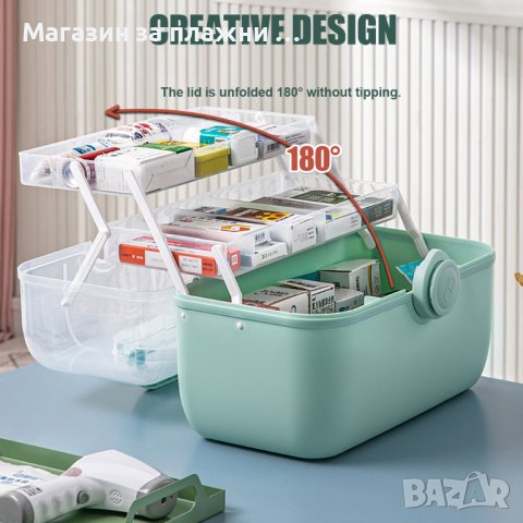 Голяма кутия за лекарства | Голям куфар органайзер за лекарства - РАЗМЕР 33.5х22.5х22.5см - КОД 3870, снимка 2 - Други стоки за дома - 40250511
