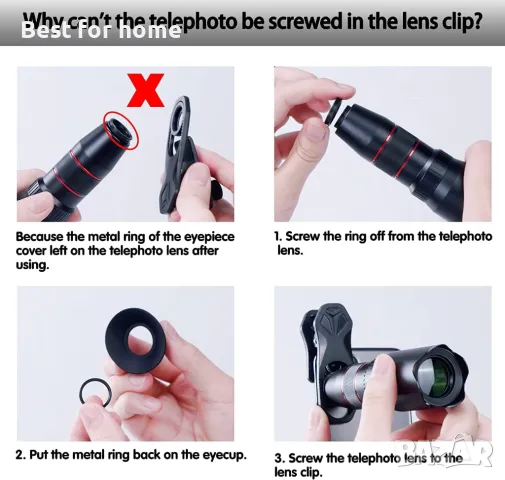 Комплект обективи за телефон Selvim Phone Camera, снимка 6 - Обективи и филтри - 47445201