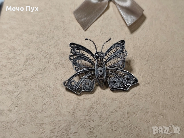 Стара сребърна брошка (17), снимка 4 - Колиета, медальони, синджири - 52713859