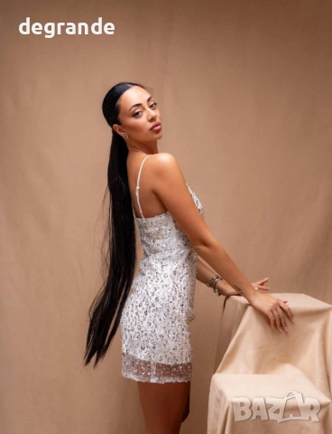 Секси модел рокля в бяло и черно, снимка 6 - Рокли - 51537124