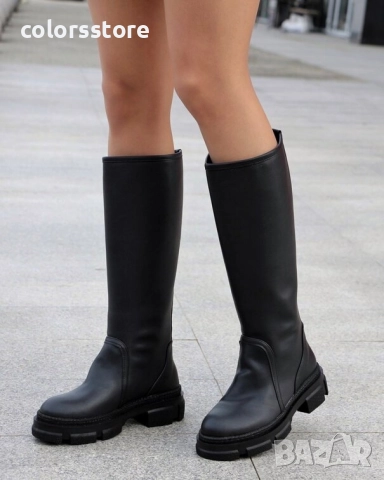 Равни ботуши - черна кожа - BMK10 