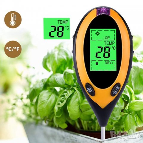 Уред за измерване на влажност, температура, светлина и PH на почвата / Влагомер за почва