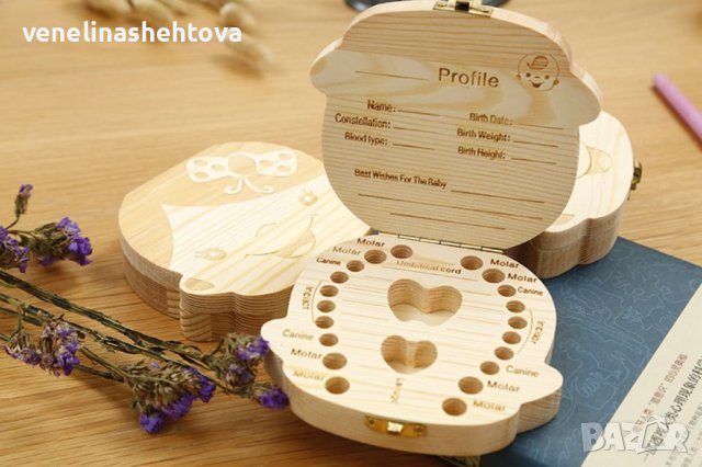 Дървена кутийка за млечни зъбки зъбче на дете Момче/Момиче, снимка 4 - Други - 40995089