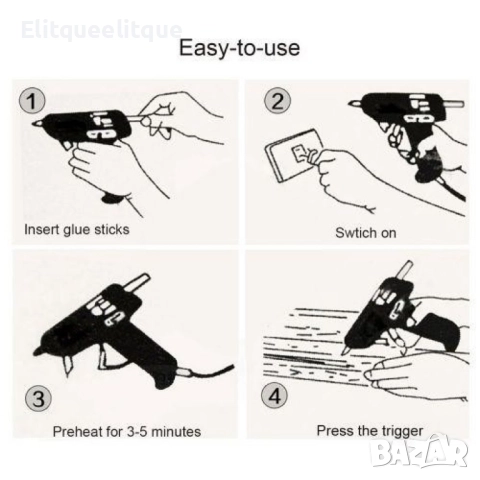 Пистолет за топло лепене със силикон TV1161, снимка 4 - Други инструменти - 52175928