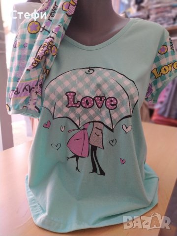 Дамска пижама с къс ръкав и шорти, снимка 4 - Пижами - 40413371