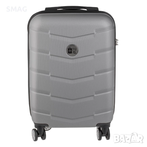 Куфар за ръчен багаж 33л, сив метален_1245724, снимка 2 - Куфари - 52188468