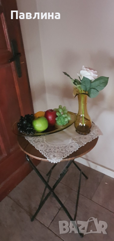 Поднос, фруктиера и ваза от кафяво стъкло, снимка 1 - Други стоки за дома - 44633605