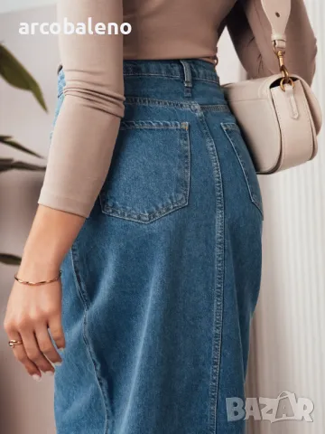 VIRTON Дамска дънкова пола, 2цвята , снимка 7 - Поли - 47378229