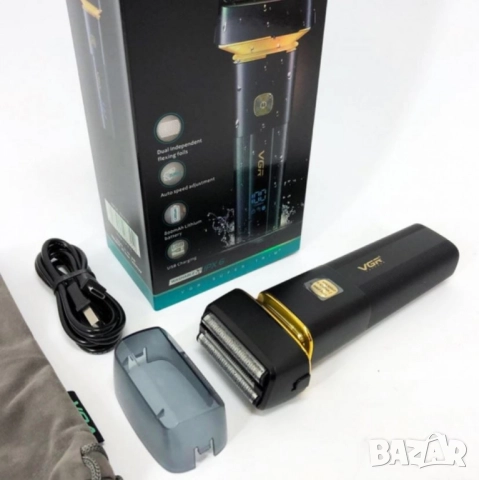 Безжична електрическа самобръсначка VGR V-355 с LED д-исплей, IPX6 водоустойчивост и бързо зареждане, снимка 4 - Друга електроника - 52125872