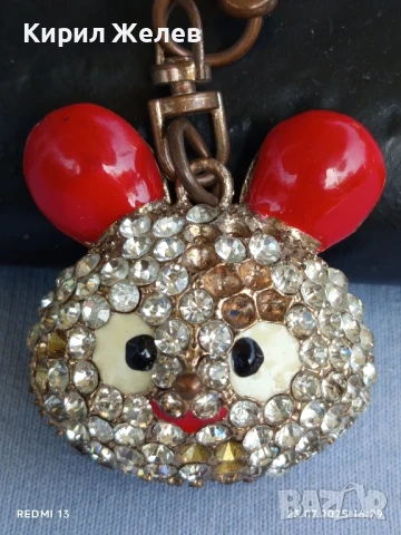 Ключодържател МИШЛЕ декориран с кристали метален много красив стилен дизайн 15401, снимка 7 - Други - 51118659