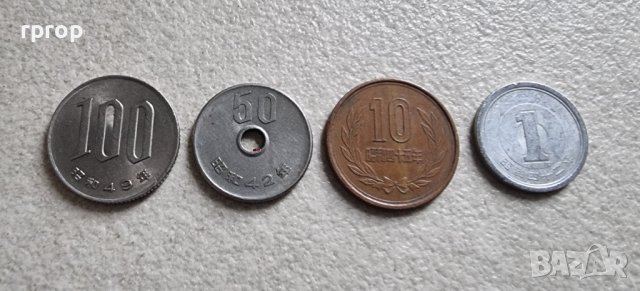 Монети. Япония. 1  ,10 ,50 ,100   йени . 4 бройки., снимка 3 - Нумизматика и бонистика - 32626343