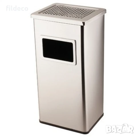 Кош с пепелник 45 литра хром и черен 