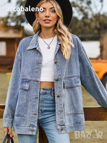 Модно дамско универсално свободно класическо дънково яке, 3цвята , снимка 9 - Якета - 42097370