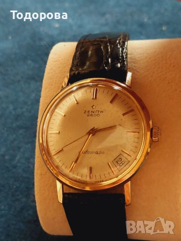 Златен 18к Мъжки часовник Zenith-автомат 1950-70/ ZENITH PILOT cal.120 позлата,1560 лв., снимка 2 - Мъжки - 52002319