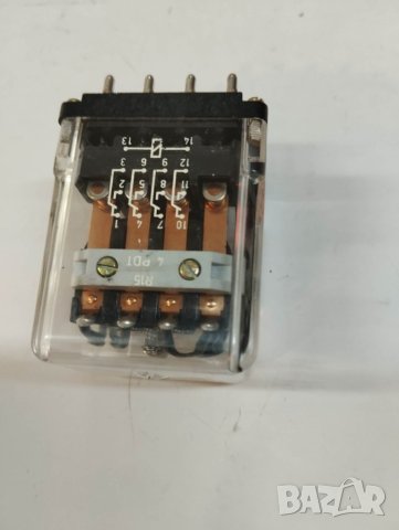 полско реле R15 12 волта прав ток, 4 контакта по 10 ампера за 14кр. прав.цокъл, снимка 2 - Резервни части за машини - 41241192