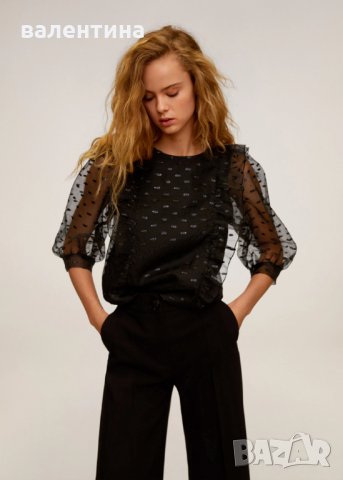 Блуза от органза на точки - Mango/Манго + Подарък