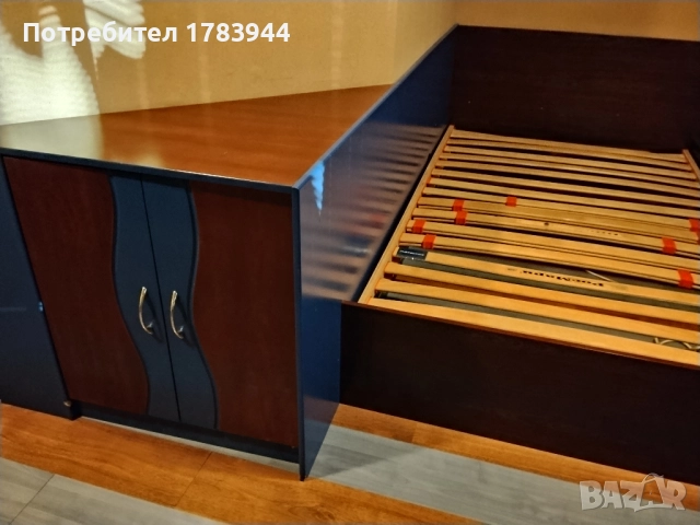 Легло с размери 120x200 см,подматрачна рамка и секция от МДФ, снимка 3 - Секции и витрини - 52737685