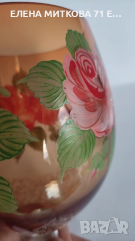 Уникална чаша/ваза от цветен кристал с ръчна декорация, снимка 7 - Чаши - 53635605