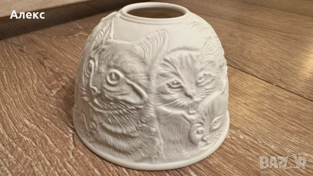 Разкошен чаен свещник, котенца–Фин порцелан!, снимка 7 - Сервизи - 53057546