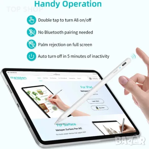 Оригинален стилус Metapen  Pencil A8 iPad, снимка 4 - Таблети - 48472285
