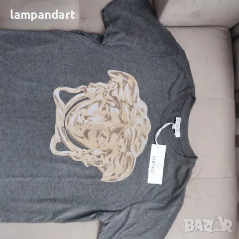 Тениска Versace Medusa в сиво, снимка 2 - Тениски - 35139982