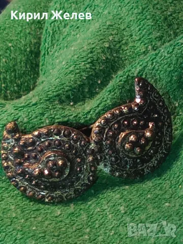 СТАРИННА БРОНЗОВА / МЕСИНГОВА ЕТНОГРАФСКА БРОШКА ПАФТИ РЕТРО НАКИТ МАЙСТОРСКА ИЗРАБОТКА 45610, снимка 13 - Антикварни и старинни предмети - 46220014