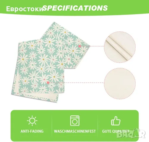 Artoid Mode Раннел Цветя. Декорация за празнична маса 40 x 100cм. Синьо, жълто, снимка 3 - Други - 49119787