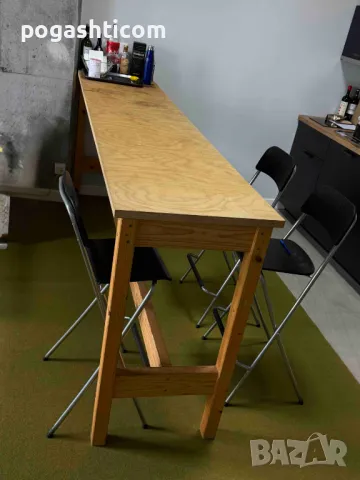 Масивна маса бар + 3 стола, снимка 1