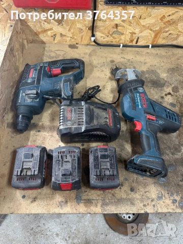 Bosch Professional 18V комплект – GBH 18 V-LI + GSA 18 V-LI C + 3 батерии + зарядно, снимка 8 - Други инструменти - 53521833