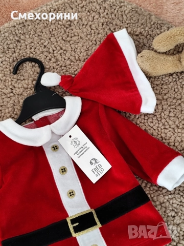 Нов коледен комплект / костюм за новородено 56см, снимка 2 - Комплекти за бебе - 52487566