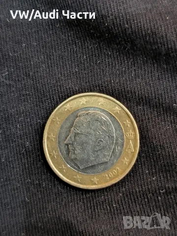 Монета 1 евро Белгия 2002г. рядка 1 Euro Belgium Albert II, снимка 2 - Нумизматика и бонистика - 49038377