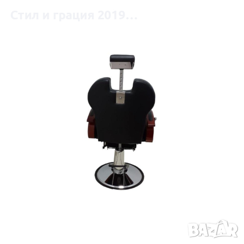 Бръснарски стол Apolo - черно и черно с оранжево, снимка 6 - Бръснарски столове - 44597798