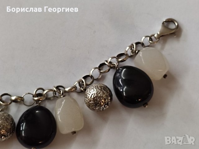 Сребърна гривна с камъни 925, снимка 6 - Гривни - 35891748