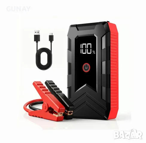 Джамп Стартер Бустер за кола 12V Jump Starter Booster Преносима стартерна батерия LED джъмпер