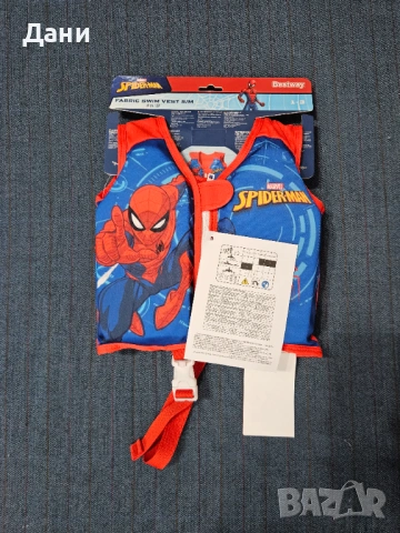 Детска жилетка за плуване, дунапрен, Spiderman 1-3 г./11-19 кг, НОВА