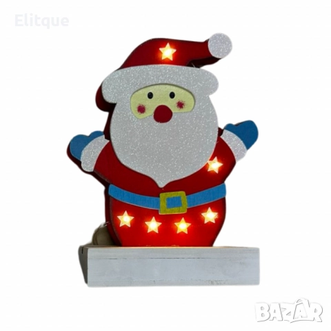 Светеща дървена фигурка във формата на Дядо Коледа, снимка 6 - Други стоки за дома - 52820157