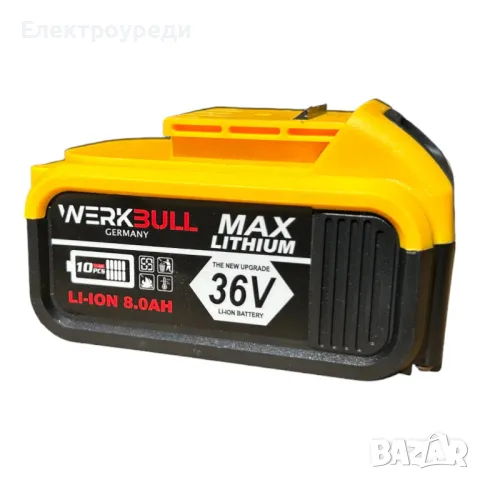 Немски Акумулаторен Безчетков Ъглошлайф WerkBull 36V 2 Батерии 8.0Аh и Куфар, снимка 2 - Други инструменти - 49195169