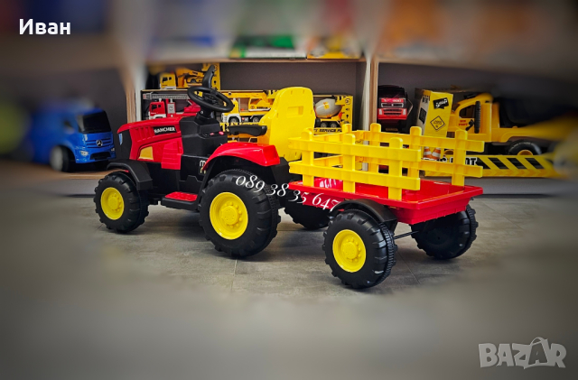 ТОП ЦЕНА!НОВО!Акумулаторен трактор с ремарке Rancher с 12V,дистанционно,USB, снимка 9 - Други - 44739697