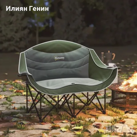 Сгъваем стол Outsunny, сгъваем двуместен къмпинг стол, снимка 10 - Къмпинг мебели - 55829125