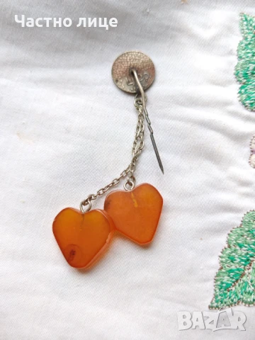 Латвийска Соц СССР Брошка Мелхиор с Кехлибари 1970те г Отлично състояние., снимка 3 - Други - 50448050