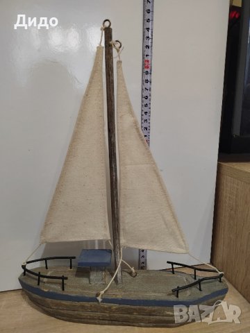 Дървена платноходка., снимка 2 - Декорация за дома - 44227090