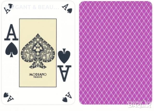 Качествени покер карти  POKER INDEX 100% PLASTIC. MODIANO  . Gръб по избор, снимка 6 - Карти за игра - 37861909