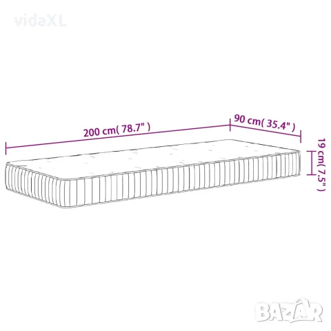 vidaXL Матрак покет пружини, Medium, 90x200 см, снимка 8 - Матраци - 56147432