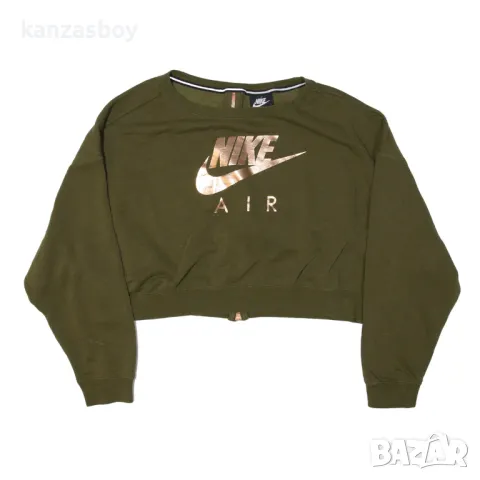 NIKE Air Cropped Zip back Sweatshirt Green - страхотна дамска блуза М, снимка 2 - Блузи с дълъг ръкав и пуловери - 48838648