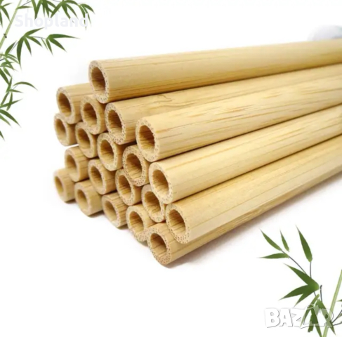 Бамбукови сламки за многократна употреба, снимка 4 - Аксесоари за кухня - 44729738