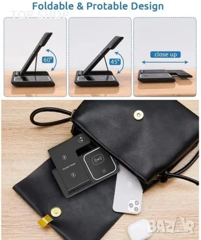 Станция за безжично зареждане Magsafe, 3 в 1,YOXINTA, 15 W бърз,, снимка 4 - Безжични зарядни - 48775299