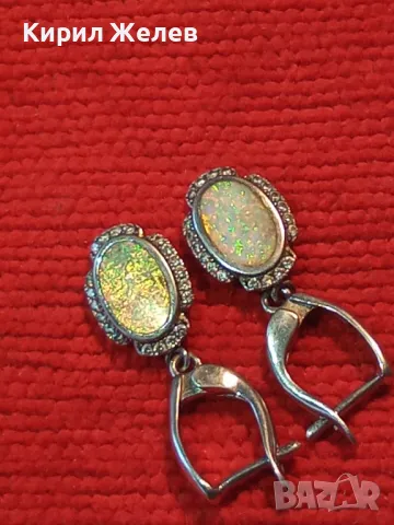 ПРЕКРАСНИ СКЪПОЦЕННИ СРЕБЪРНИ ОБЕЦИ СРЕБРО 925 АНГЛИЙСКА ИЗРАБОТКА с БЯЛ ОГНЕН ОПАЛ и ЦИРКОНИ 26212, снимка 14 - Обеци - 49917578