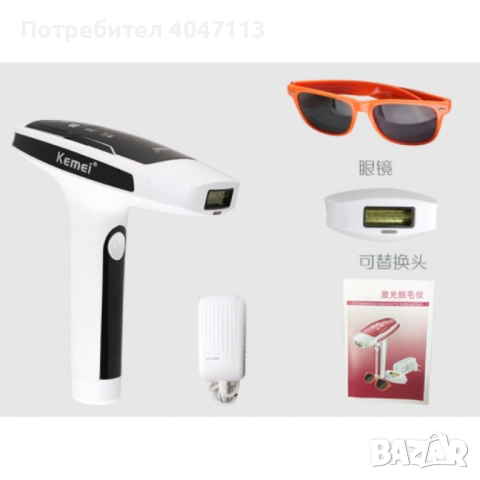 Фотоепилатор за тяло със сменяща се глава/ Вид продукт: Фотоепилатор;K E M E I, снимка 2 - Епилатори - 49680826