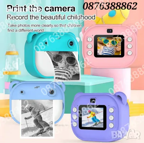 Детска камера фотоапарат с незабавен печат и функции „Направи си сам“, снимка 11 - Други - 48013804