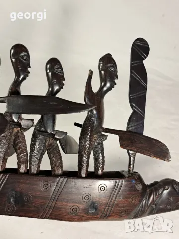 стара африканска дърворезба от абанос  20/3, снимка 6 - Колекции - 47854440